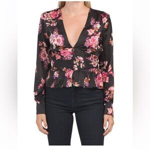 WAYF peplum floral blouse